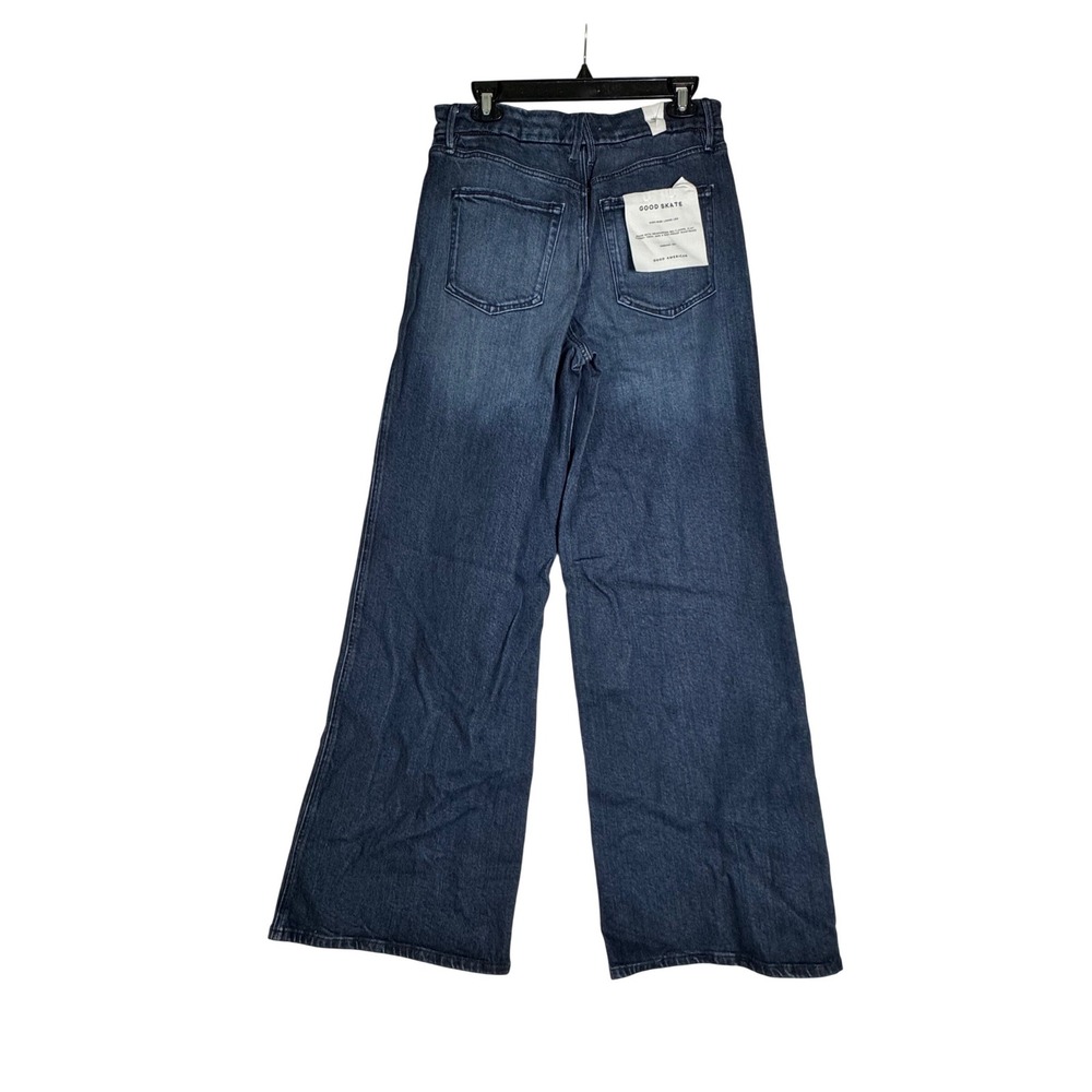 Good American Good Skate High Rise Loose Leg Jeans Indigo 10/30 34 Inseam New - Picture 4 of 10